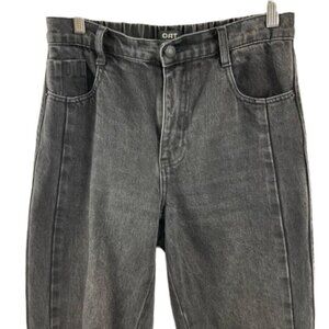 Oat New York Straight Leg Jeans Womens Size S Elastic Cuffs Grunge